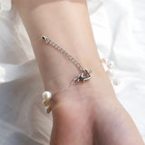 Baroque Pearl Bracelets for Women - 3 Rows Transparent Fishing Line Chain