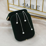 ASHQI Natural Freshwater Pearl Earrings Female 925 Sterling Silver Long Earrings