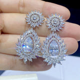 CZ Crystal Bridal Drop Earrings for Wedding