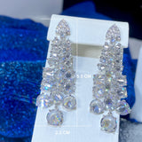 CZ Drop Earrings Women Party Bridal Wedding Jewelry