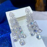 CZ Drop Earrings Women Party Bridal Wedding Jewelry