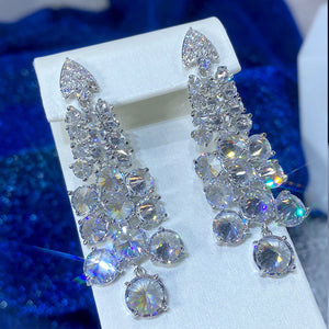 CZ Drop Earrings Women Party Bridal Wedding Jewelry
