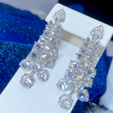 CZ Drop Earrings Women Party Bridal Wedding Jewelry