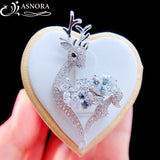 Zircon Deer Brooch Crystal Animal Pin Women's Fashion Jewelry Gift