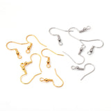 100 Gold/Silver Stainless Steel Earring Hooks with Steel Ball Jewelry