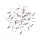 100 Gold/Silver Stainless Steel Earring Hooks with Steel Ball Jewelry