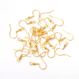 100 Gold/Silver Stainless Steel Earring Hooks with Steel Ball Jewelry