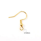 100 Gold/Silver Stainless Steel Earring Hooks with Steel Ball Jewelry
