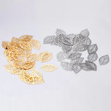 100 pcs Stainless Steel Leaf Pendant Silver Jewelry Making