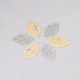 100 pcs Stainless Steel Leaf Pendant Silver Jewelry Making
