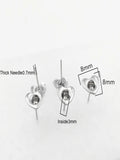 100Pcs Stainless Steel Zircon & Stamped Stud Earrings for Jewelry Making