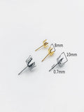 100Pcs Stainless Steel Zircon & Stamped Stud Earrings for Jewelry Making
