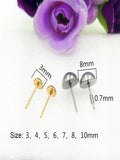 100Pcs Stainless Steel Zircon & Stamped Stud Earrings for Jewelry Making