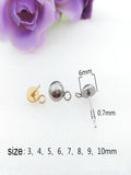 100Pcs Stainless Steel Zircon & Stamped Stud Earrings for Jewelry Making