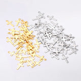 100Pcs Cross Charms 316L Stainless Steel Pendant For Necklace DIY Jewelry Making