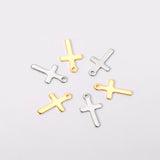 100Pcs Cross Charms 316L Stainless Steel Pendant For Necklace DIY Jewelry Making