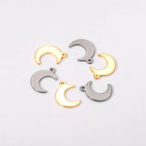 Moon Charms 316L Stainless Steel Necklace Bracelet Anklet Jewelry Making