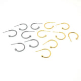 100pcs Stainless Steel C Shape Earring Studs Pins Bead Head Pins