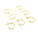 100pcs Stainless Steel C Shape Earring Studs Pins Bead Head Pins