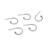 100pcs Stainless Steel C Shape Earring Studs Pins Bead Head Pins