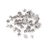 100pcs Stainless Steel Flower Earring Pin with Ring Tray