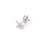 100pcs Stainless Steel Flower Earring Pin with Ring Tray