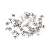 100pcs Stainless Steel Flower Earring Pin with Ring Tray