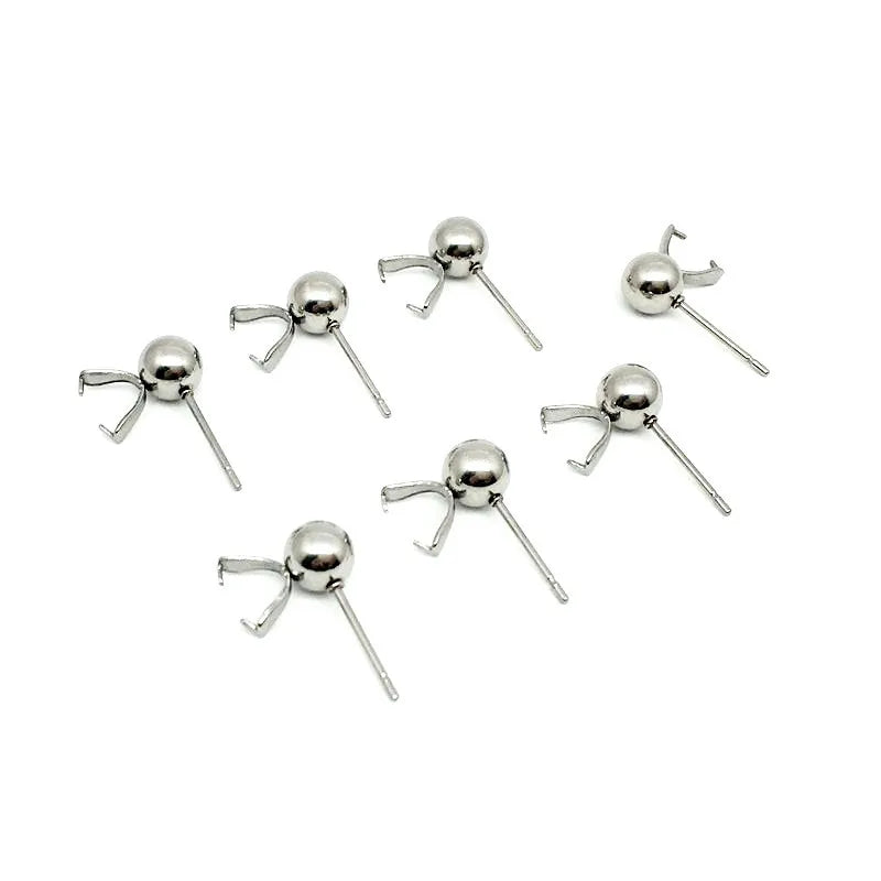 100pcs Stainless Steel Round Ball Ear Acupuncture Earrings