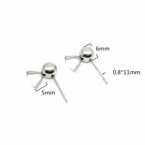 100pcs Stainless Steel Round Ball Ear Acupuncture Earrings
