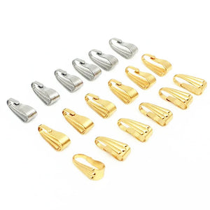 100pcs Stainless Steel Glossy Clips Necklace Hooks for Jewelry Making