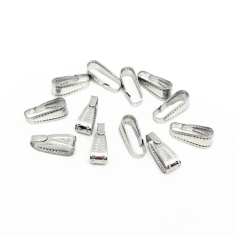 100pcs Stainless Steel Glossy Clips Necklace Hooks for Jewelry Making