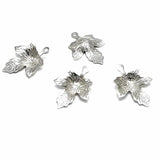 100pcs/Lot Steel Rose Stainless Steel Leaf Pattern Tags Charm Pandent Necklace