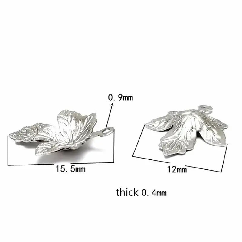 100pcs/Lot Steel Rose Stainless Steel Leaf Pattern Tags Charm Pandent Necklace
