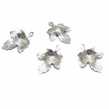 100pcs/Lot Steel Rose Stainless Steel Leaf Pattern Tags Charm Pandent Necklace