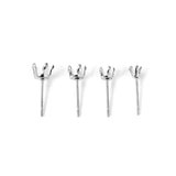 100pcs 316L Stainless Steel Earring Base Round Blank Pentagonal Claw
