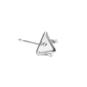 100pcs Triangle Earring Base Stainless Steel Setting