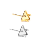 100pcs Triangle Earring Base Stainless Steel Setting