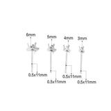 100pcs Triangle Earring Base Stainless Steel Setting