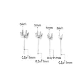100pcs/lot Steel Heart Earrings Base Crystal Bump Earrings For DIY