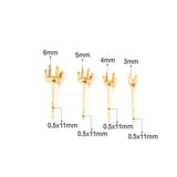 100pcs/lot Steel Heart Earrings Base Crystal Bump Earrings For DIY