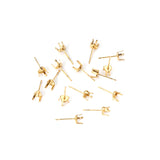 100pcs/lot Steel Heart Earrings Base Crystal Bump Earrings For DIY