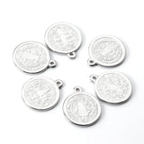 10pcs/Lot Religious Tag Pendant Stainless Steel Silver For Necklaces Charms