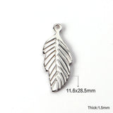 10pcs Stainless Steel Leaf Pendant for Necklaces Bracelet DIY Jewelry