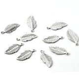 10pcs Stainless Steel Leaf Pendant for Necklaces Bracelet DIY Jewelry
