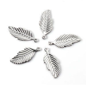 10pcs Stainless Steel Leaf Pendant for Necklaces Bracelet DIY Jewelry