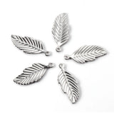 10pcs Stainless Steel Leaf Pendant for Necklaces Bracelet DIY Jewelry