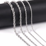 1pc Stainless Steel Twist Chains Necklace Hiphop Jewelry 2mm 3mm Pendants