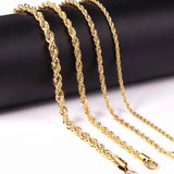 1pc Stainless Steel Twist Chains Necklace Hiphop Jewelry 2mm 3mm Pendants