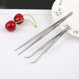 3Pcs Stainless Steel Jewelry Tweezers Straight/Curved Tip High Precision