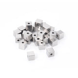 50pcs Stainless Steel Cube Spacer Beads for DIY Jewelry Making